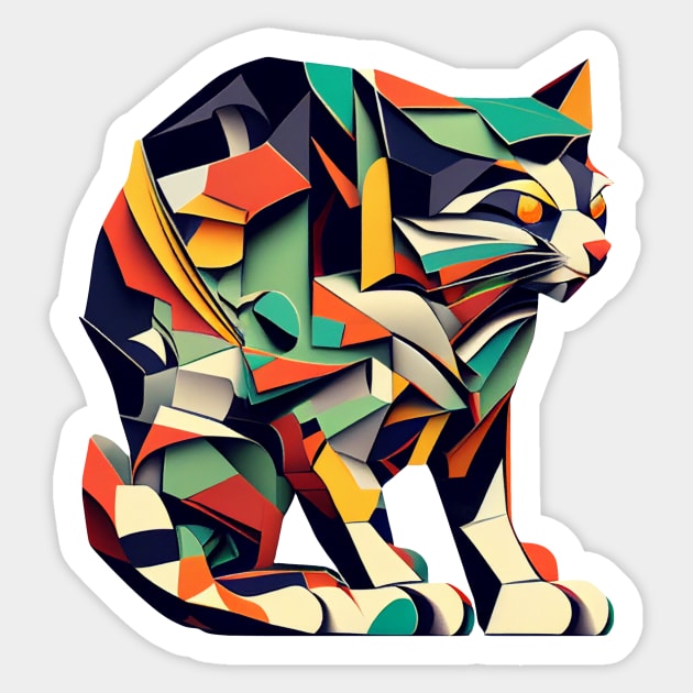 Abstract kitty Sticker by stkUA